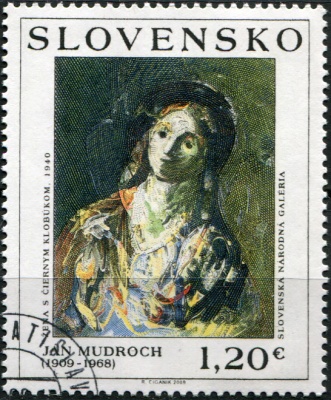 Словакия. 2009. Ján Murdroch: Мадонна с чёрным нимбом (Почтовая марка. CTO Гашеная)