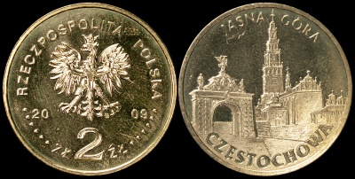 Польша. 2 злотых. 2009 (Unc) Ченстохова