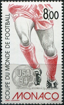 Монако. 1994. Чемпионат мира по футболу 1994, США (Почтовая марка. MNH OG)