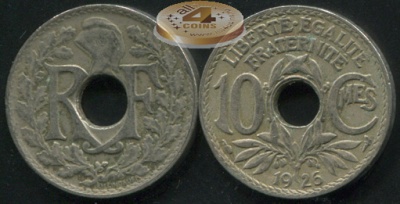 Франция. 10 сантимов. 1926 (VF)
