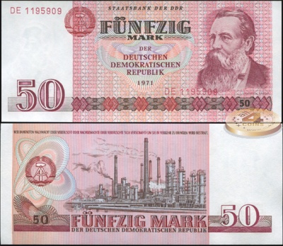 Германия [ГДР]. 50 марок (Unc) 1973