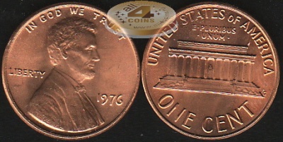 США. 1 цент. 1976 (Unc)