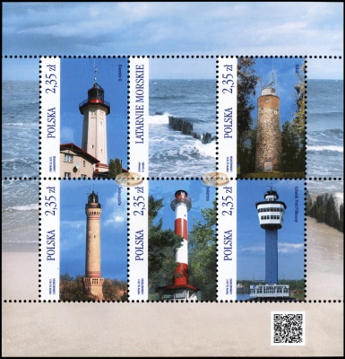 Польша. 2015. Маяки (Малый лист. MNH OG)