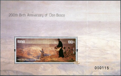 Кения. 2015. 200 лет со дня рождения Дона Боско (Блок. MNH OG)
