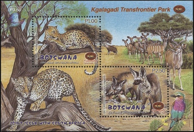 Ботсвана. 2001. Трансграничный парк Кгалагади (Почтовый блок. MNH OG)