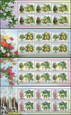 КНДР. 2009. Деревья (Серия Малых листов. MNH OG)