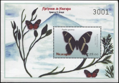 Никарагуа. 2000. Бабочки. Papillo garamas (Блок. MNH OG)