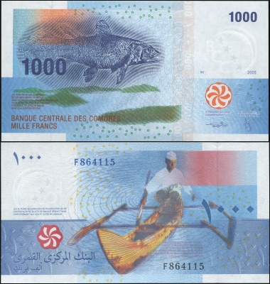 Коморские острова. Банкнота 1000 франков. 2005 (2012). Unc. Бумага. Кат# P.16b