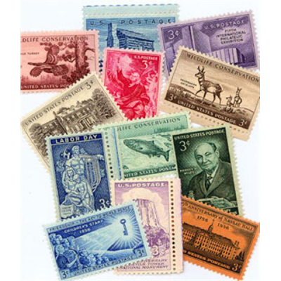 США. Набор памятных марок. 1956 (12 шт., Негашенные)