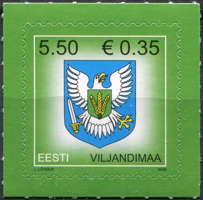 Эстония. 2008. Герб Вильяндимаа (Почтовая марка. MNH OG)