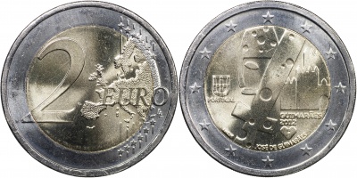 Португалия Монета 2 евро. 2012 (Unc. Биметалл) Гимарайнш - Столица Европейской Культуры