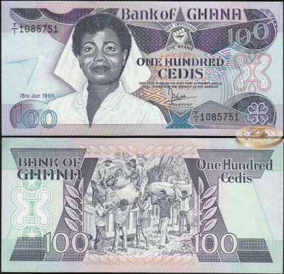 Гана. 100 седи (Unc) 1986