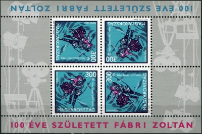Венгрия. 2017. 100 лет со дня рождения Золтана Фабри (Малый лист. MNH OG)