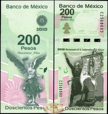 Мексика. 200 песо (Unc) 2008