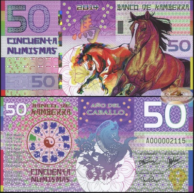 Камберра. Банкнота 50 нумизма. 2014. Unc. Пластик. Кат# P.NL