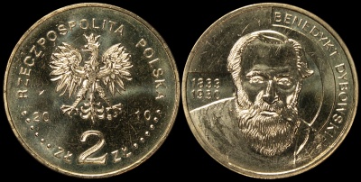 Польша. 2 злотых. 2010 (Unc) Бенедикт Дыбовский. 1833-1930