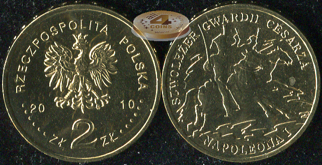 Польша. 2 злотых. 2010 (Unc) Кавалерист гвардии Наполеона I