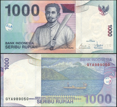 Индонезия Банкнота 1000 рупий 2000/2008 Unc Бумага Кат# P.141i