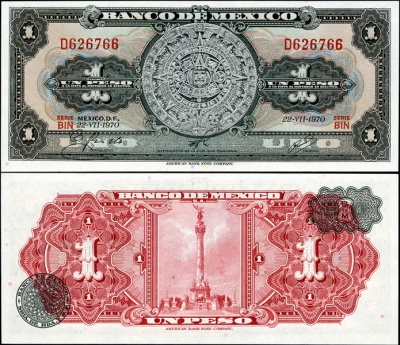 Мексика. 1 песо (Unc) 1970