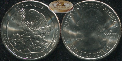США. Монета 25 центов [Квотер]. 2012.P (KM#519. Unc) El-Yunque [Puerto Rico]
