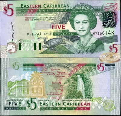 Восточные Карибы (Сент-Киттс). 5 долларов (Unc) 2003