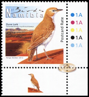 Намибия. 2012. Дюнный жаворонок (Почтовая марка. MNH OG)