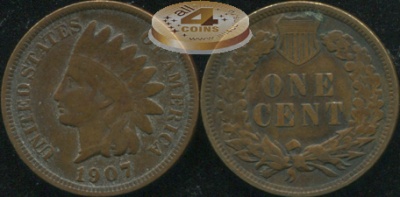 США. 1 цент. 1907 (VF)