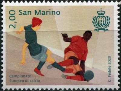 Сан-Марино. 2020. Чемпионат Европы по футболу (Почтовая марка. MNH OG)