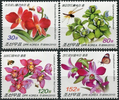 КНДР. 2010. Орхидеи (Серия Почтовых марок. MNH OG)