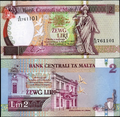 Мальта. 2 лиры (Unc) 1994