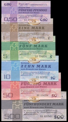 Германия [ГДР. Форум]. Набор №1 (Unc. 6 банкнот) 1979