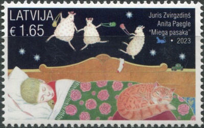 Латвия. 2023. Сказка "Спящая фея" (Почтовая марка. MNH OG)