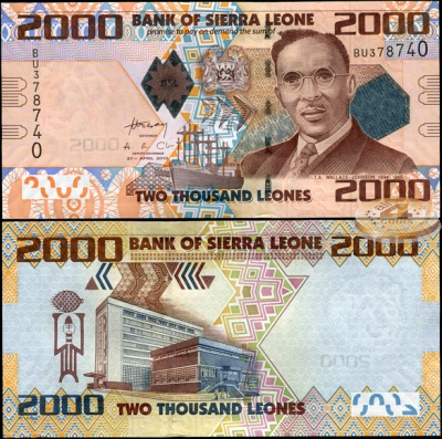 Сьерра-Леоне. Банкнота 2000 леоне. 27.04.2010. Unc. Бумага. Кат.# P.31a