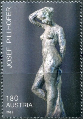 Австрия. 2021. "Купающаяся женщина" (1981), Йозеф Пиллхофер (Почтовая марка. MNH OG)