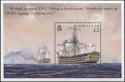 Гибралтар. 2005. 200 лет Трафалгарской битвы (Блок. MNH OG)