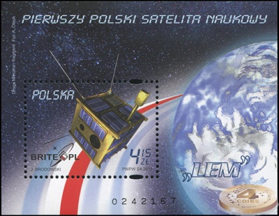Польша. 2011. Первый Польский научный спутник (Блок. MNH OG)