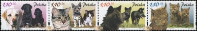 Польша. 2002. Млекопитающие и их детеныши (Сцепка. MNH OG)