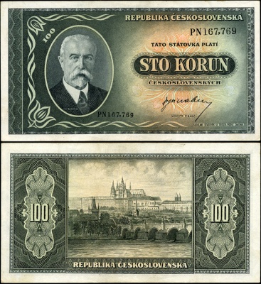 Чехословакия. 100 крон (Unc) 1945