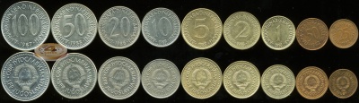 Югославия. Набор №3 (9 монет) 1982-1988