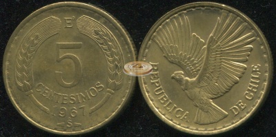 Чили. 5 центезимо. 1967 (Unc)