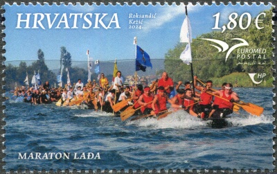 Хорватия. 2024. Euromed 2024. Лодочный марафон (Почтовая марка. MNH OG)
