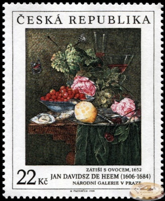 Чехия. 2006. Натюрморт с фруктами. 1652. Ян Давидс де Хем [1606-1684] (Почтовая марка. MNH OG)