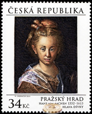 Чехия. 2015. Голова женщины. Ханс фон Аахен [1552-1615] (Почтовая марка. MNH OG)