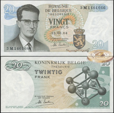 Бельгия. 20 франков (Unc) 1975-76