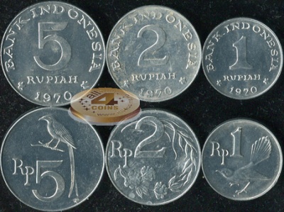 Индонезия. Набор №6 (3 монеты) 1970