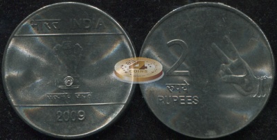 Индия. 2 рупии. 2009 (Unc) Хаста Мудра - жесты из танца Бхаратнатьям