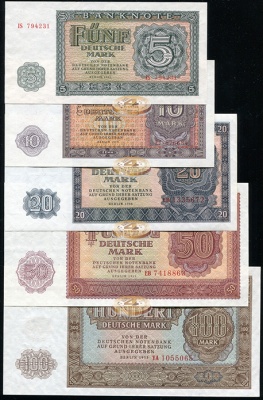 Германия [ГДР]. Набор №3 (Unc. 5 банкнот) 1955