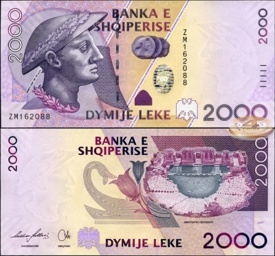 Албания. 2000 леков (Unc) 2008