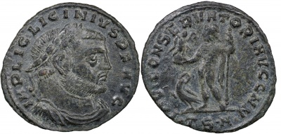 Римская Империя. Лициний I. нуммий (фоллис). XF/VF баллон 308-324