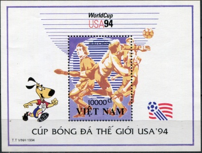 Вьетнам. 1994. Чемпионат мира по футболу в США'94. Прыжок вратаря (Блок. MNH OG)